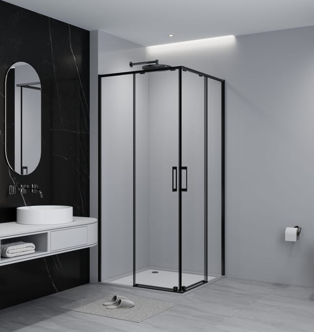 MAMPARA DE DUCHA CUADRADA TEKA INCA SLIM 80X80CM NEGRO - 1