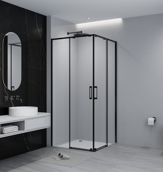 MAMPARA DE DUCHA CUADRADA TEKA INCA SLIM 90X90CM NEGRO