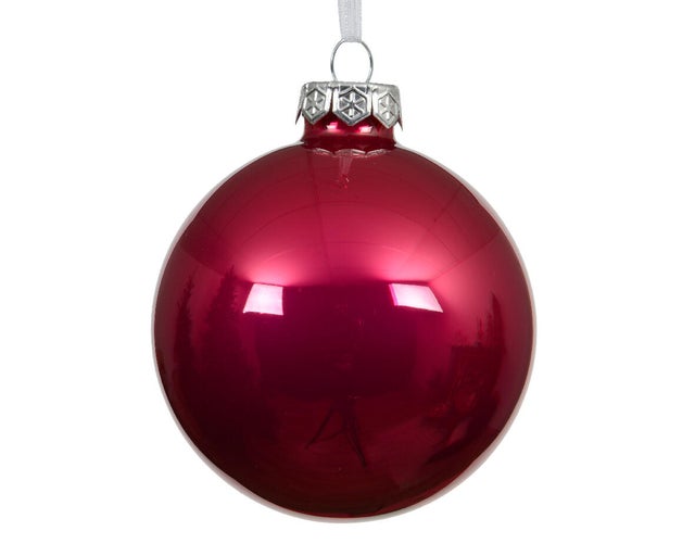 Bola de natal vidro ⌀8 cm rosa-brilhante