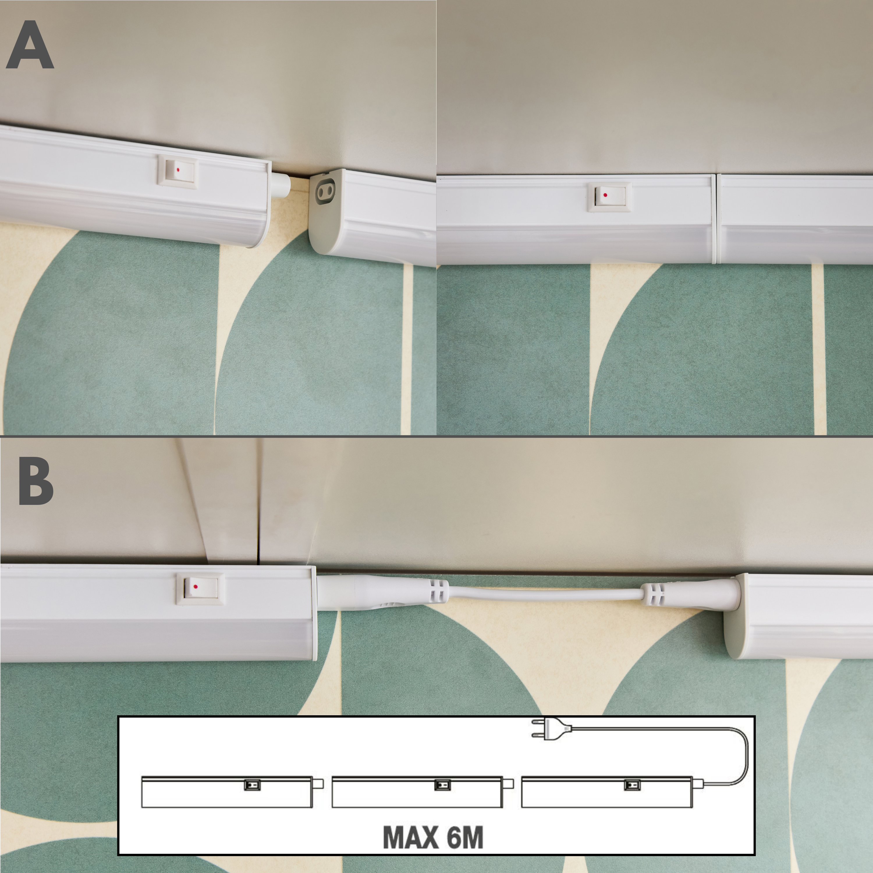 Réglette LED dessous de meuble L.31 cm, blanc neutre, Moss INSPIRE - 3
