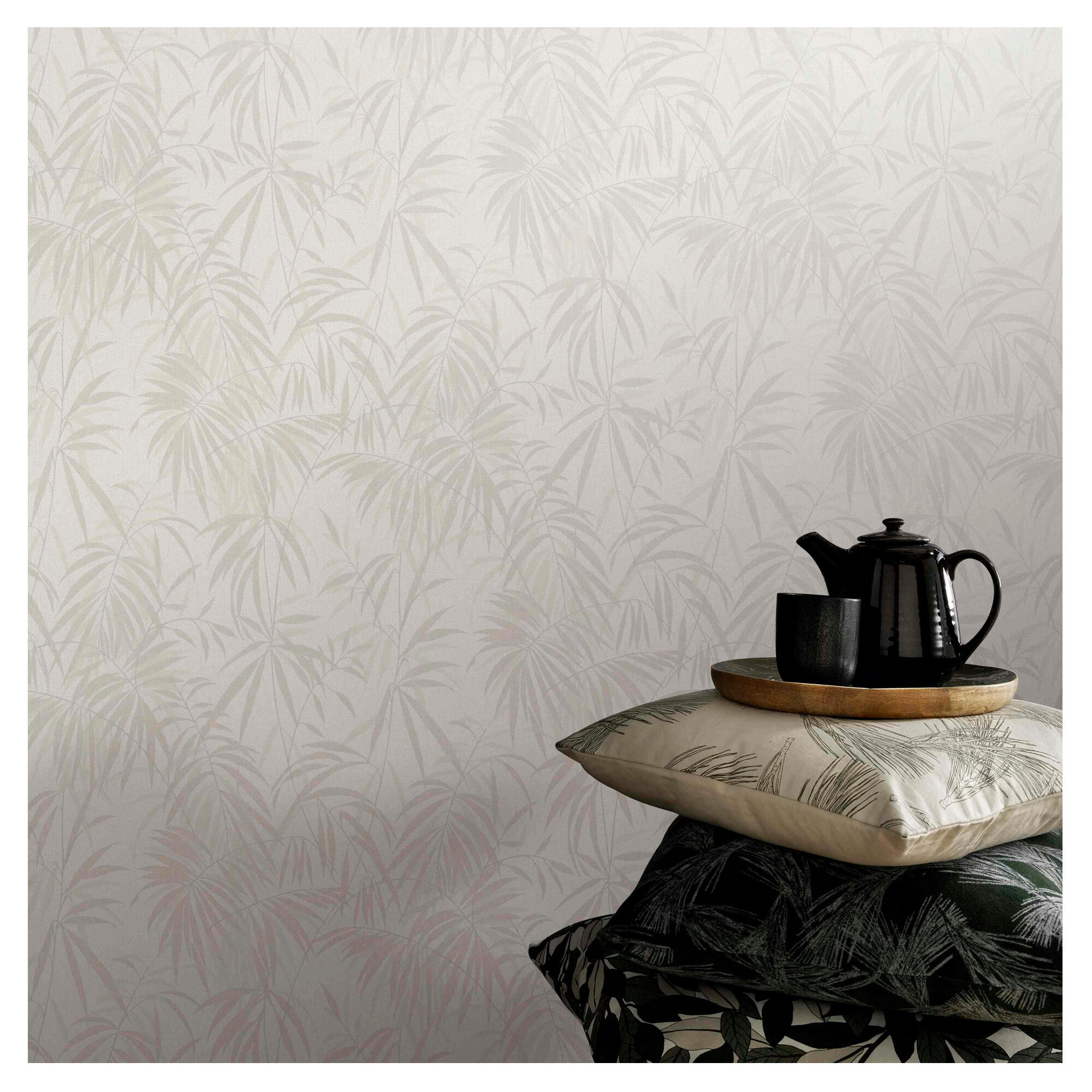 Papel pintado vinilo aplicación cola en pared Naturaleza Hojas 8212 beige  ERISMANN 53cmx10m lavable apto para cocinas o baños - 8