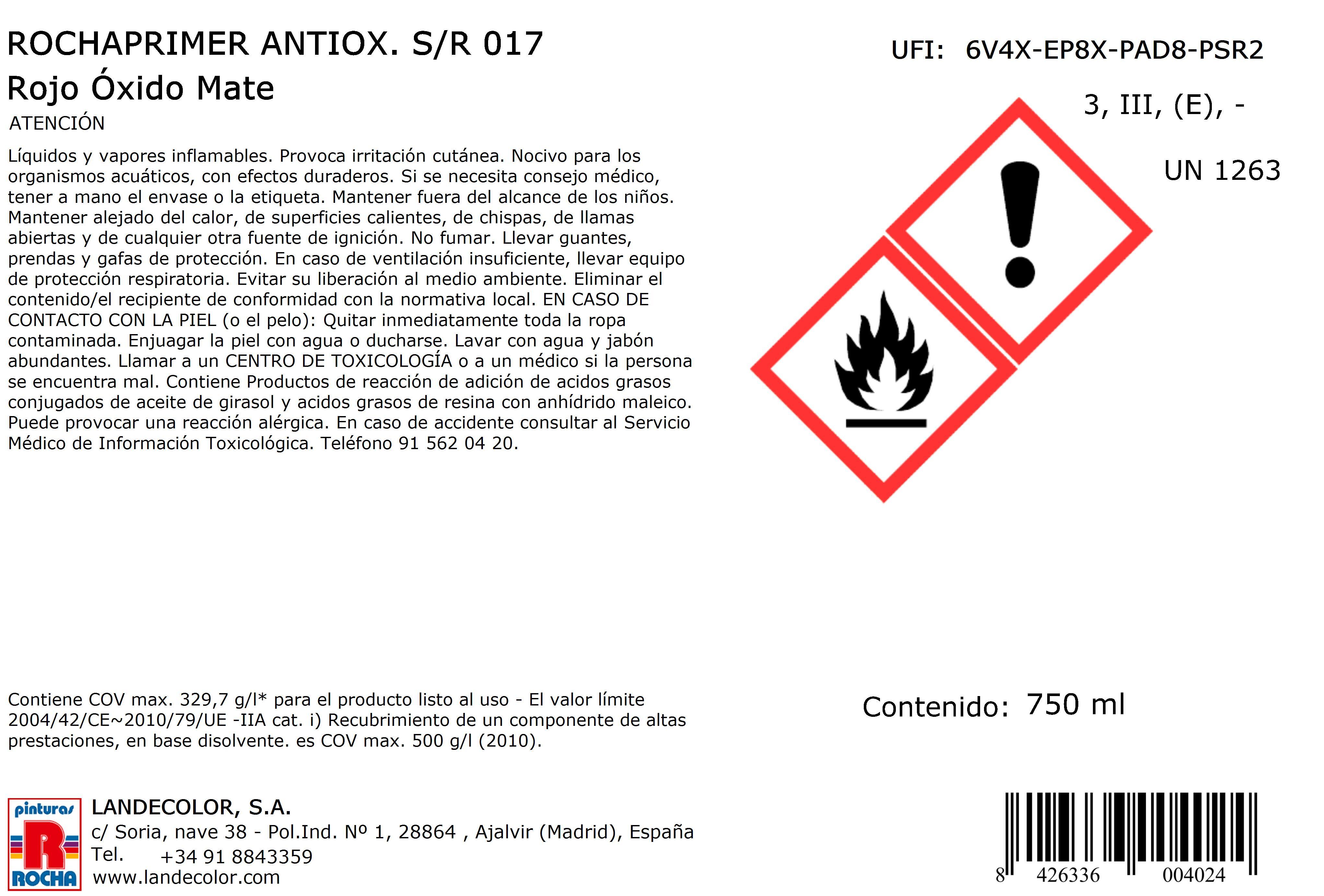 IMPRIMACION ESTANDAR ROCHA 750ML ROJO - 3