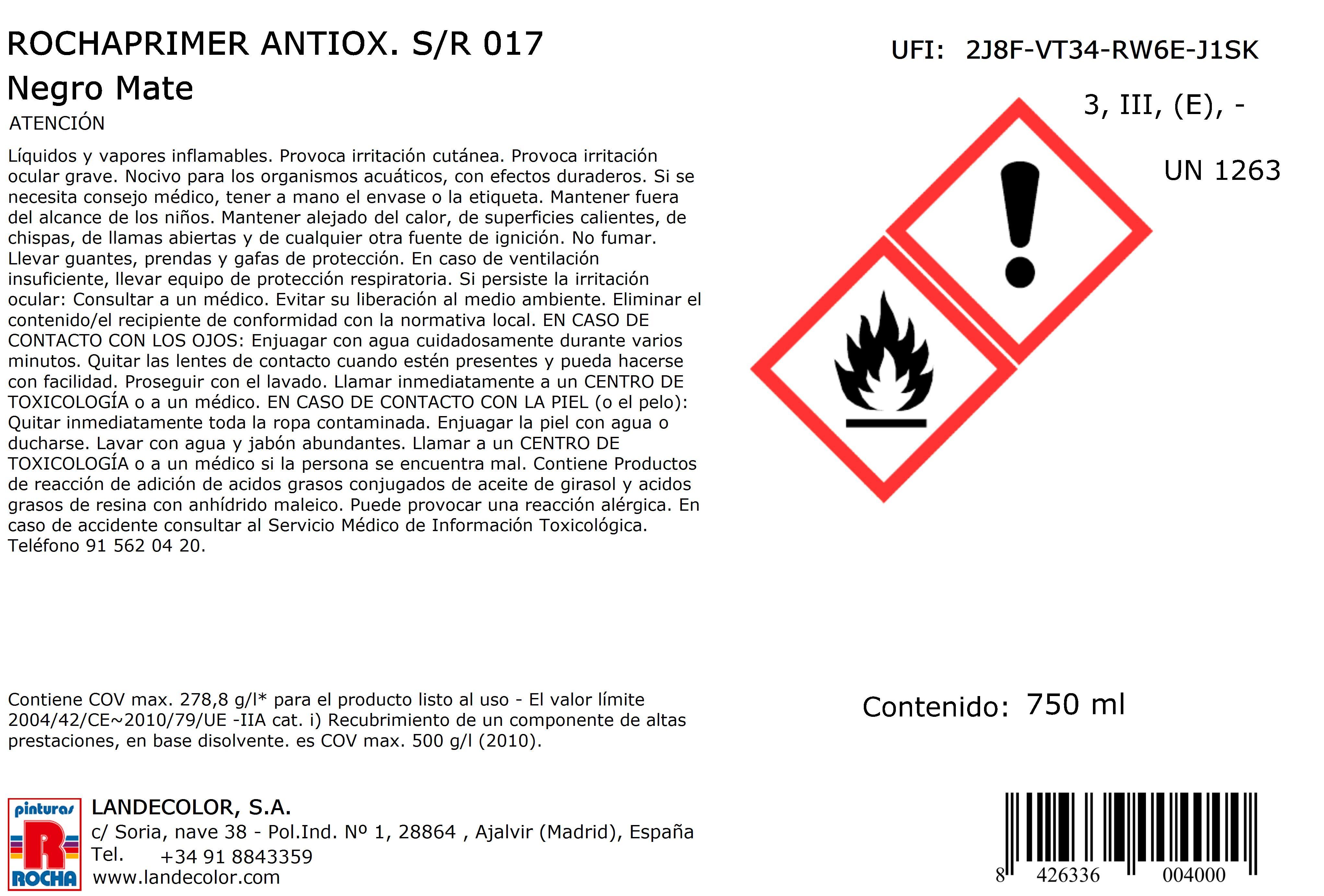 IMPRIMACION ESTANDAR ROCHA 750ML NEGRO - 3