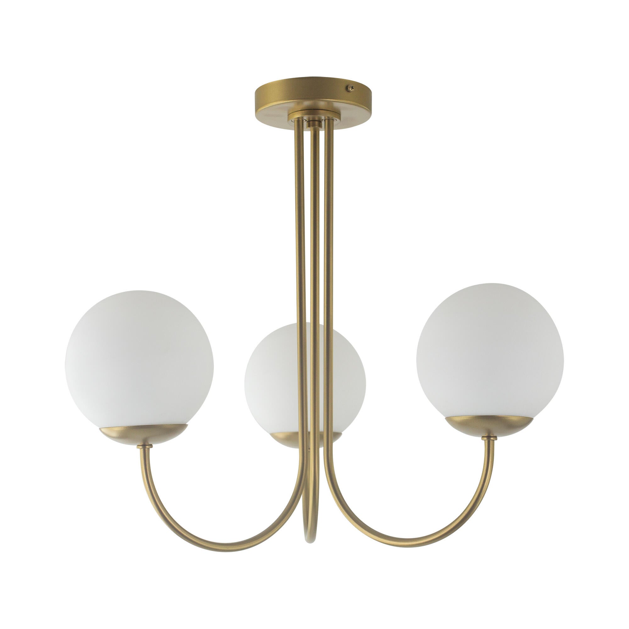 Lámpara de techo colgante de cristal dorada 45 cm Cintia XTRELAMP 3 luces E14. Altura máxima 46 cm - 3