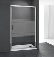 MAMPARA DE DUCHA FRONTAL CORREDERA LEXIE 140CM CROMO - 1