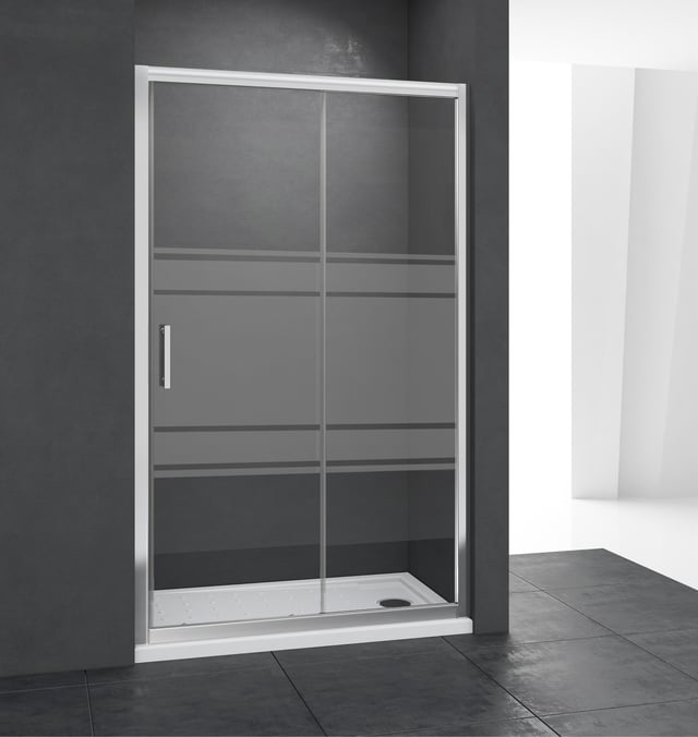 MAMPARA DE DUCHA FRONTAL CORREDERA LEXIE 100CM CROMO