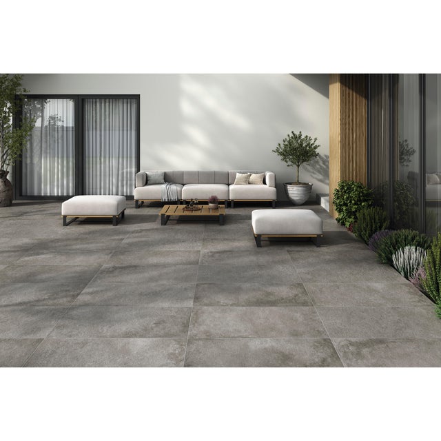 BALDOSA EXTERIOR PORCELÁNICO 60X120CM CELENO ANTRACITA