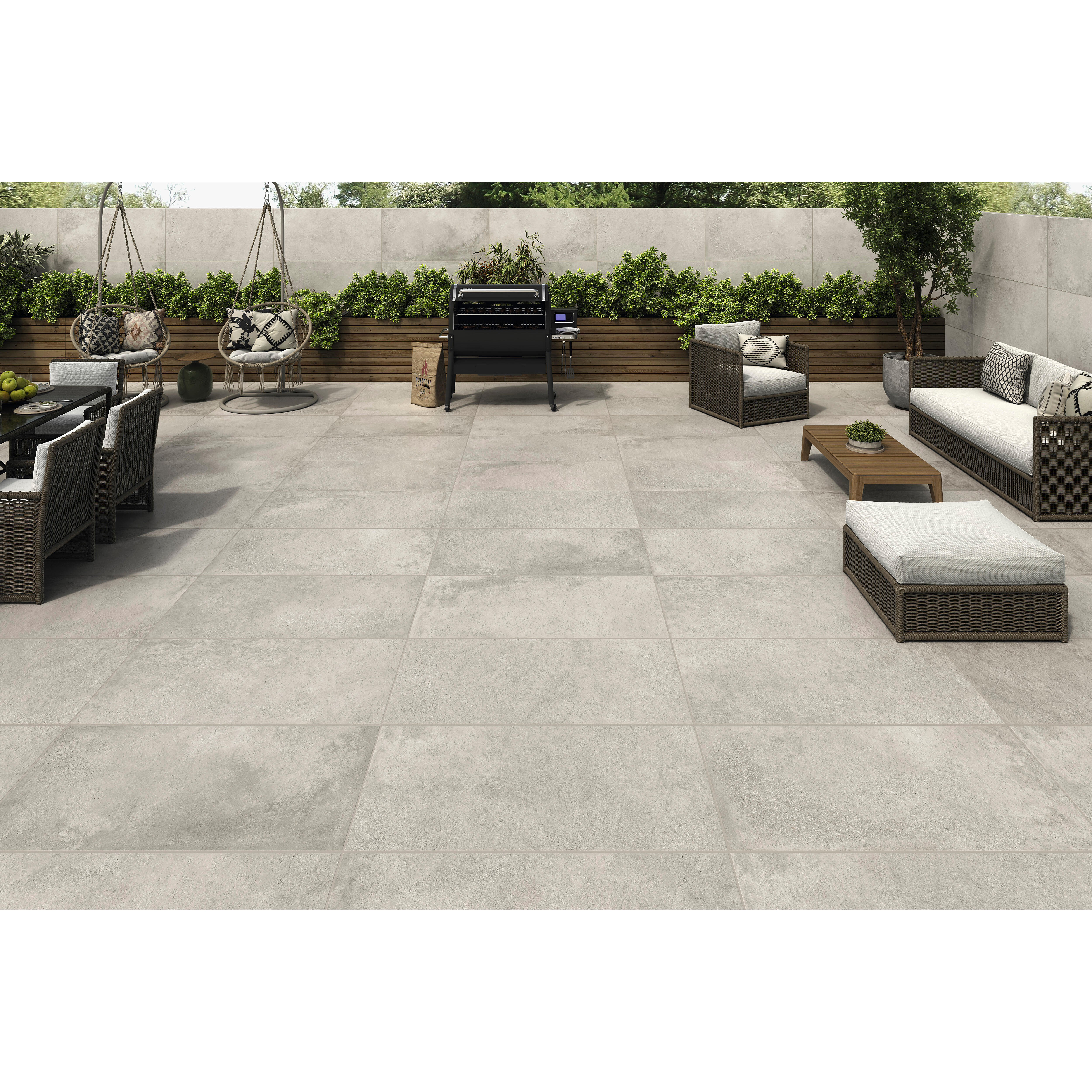 BALDOSA EXTERIOR PORCELÁNICO 60X120CM CELENO CEMENTO - 2