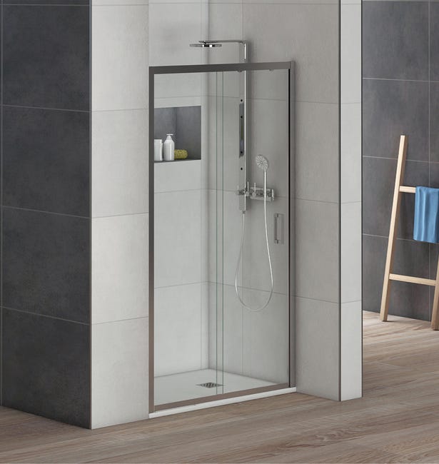 MAMPARA DE DUCHA FRONTAL CORREDERA DENVER PRO 80CM CROMO - 1