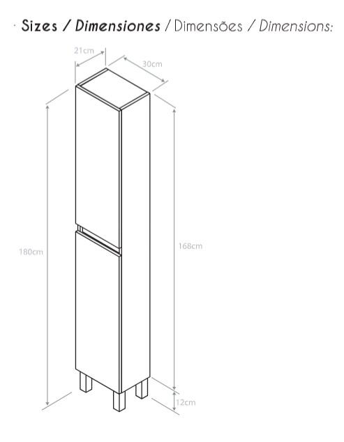COLUMNA DE BAÑO BOSTON ROBLE 30X180X21CM - 7