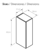 ARMARIO PARED BAÑO BOSTON BLANCO 30X69X21CM  - 8