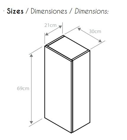 ARMARIO PARED BAÑO BOSTON BLANCO 30X69X21CM  - 8