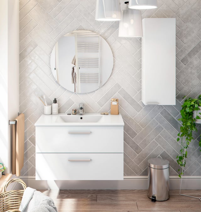 ARMARIO PARED BAÑO ECOKIT BLANCO 30X85X25CM