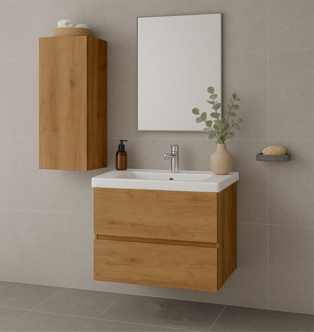 ARMARIO PARED BAÑO BOSTON ROBLE 30X69X21CM - 1