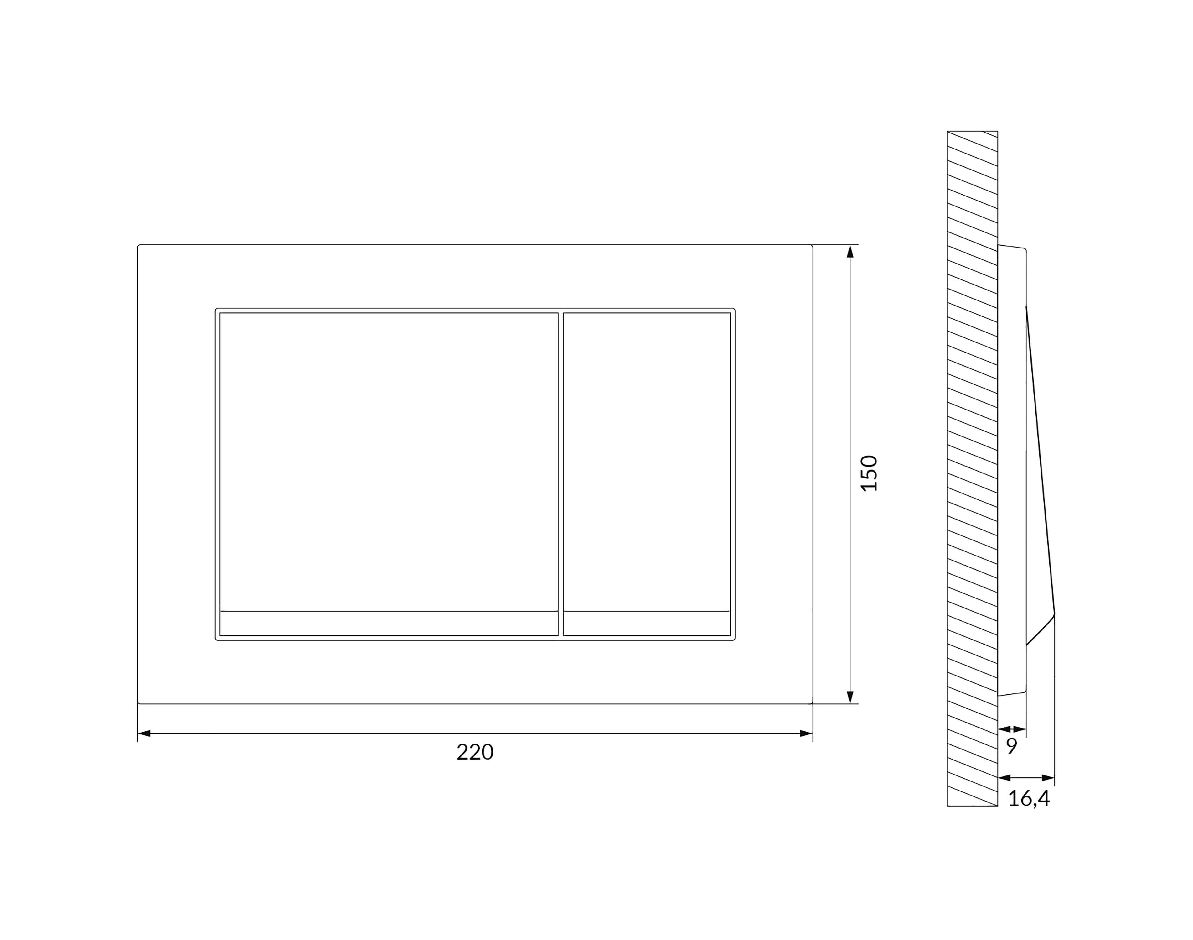 Przycisk spłukujący do stelaża Enter Czarny mat Cersanit - 4