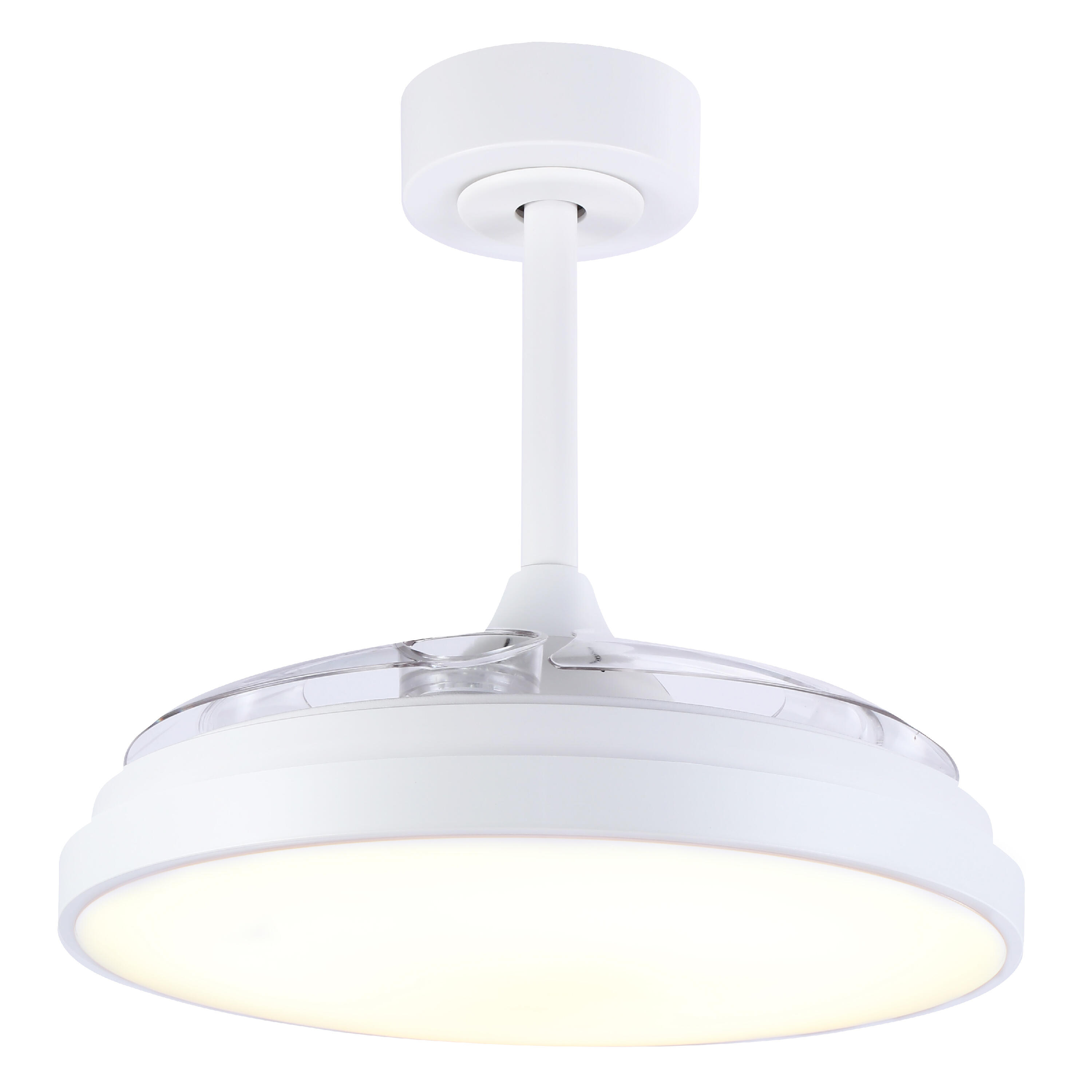 Ventilador de techo con luz silencioso DC 20W con mando ø91 cm Torrent INSPIRE blanco luz CCT 3 aspas retráctiles tipo lámpara| 6 velocidades| modo verano/invierno| temporizador| brisa| recomendado para <13m² - 13