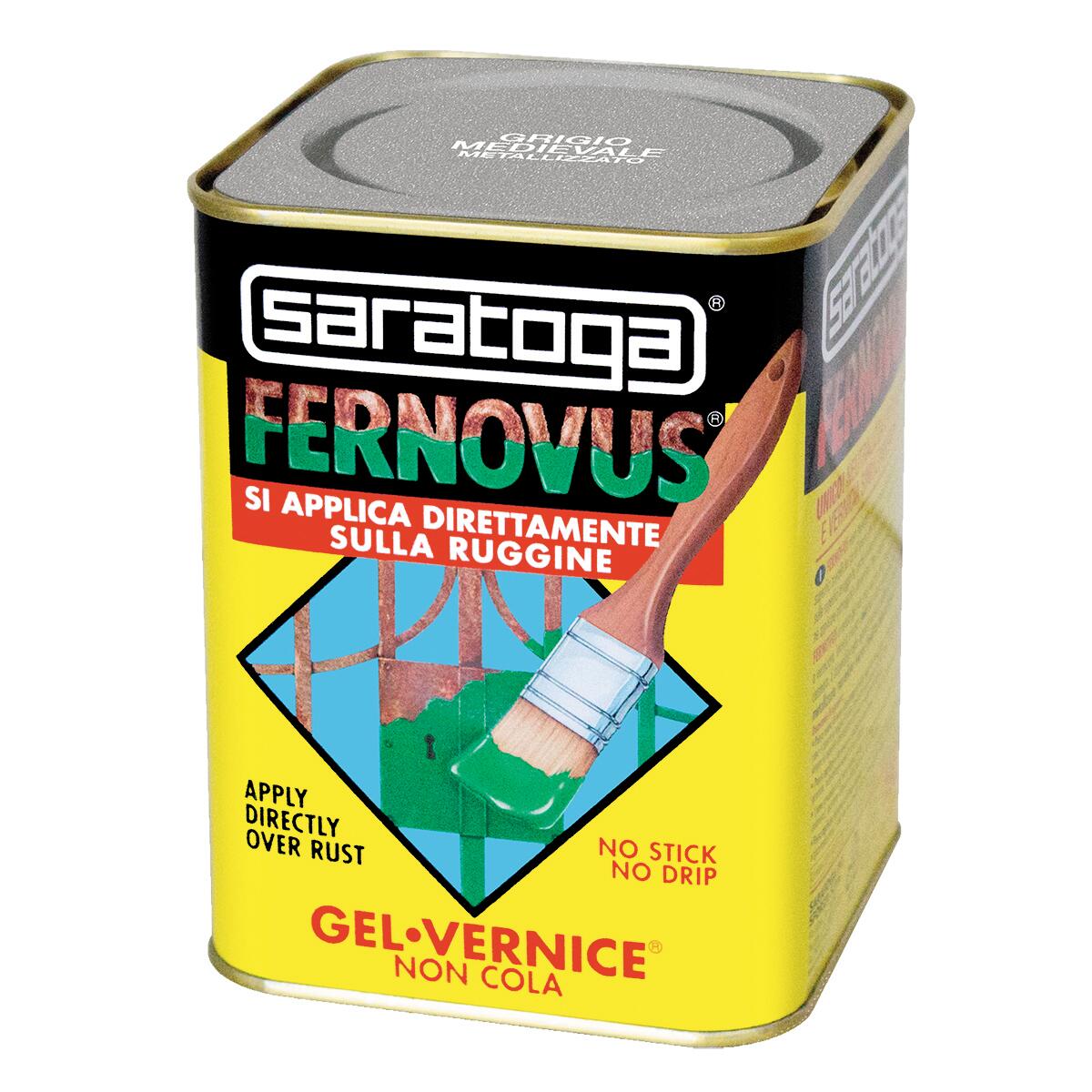 Vernice da esterno antiruggine per ferro SARATOGA Fernovus grigio medievale, martellato opaco, 0.75 l - 6