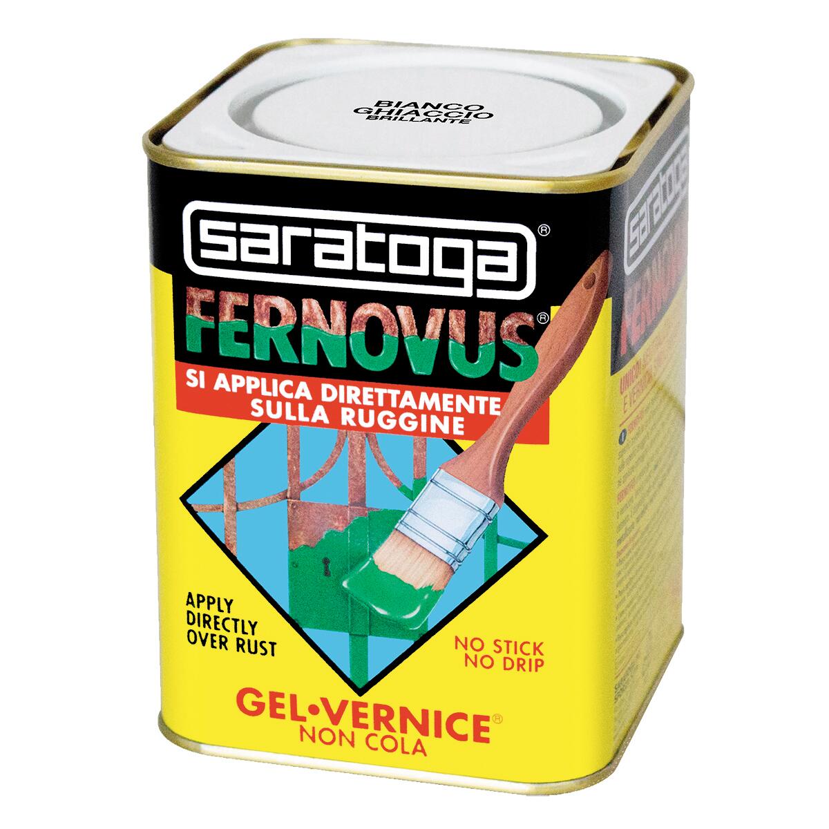 Vernice da esterno antiruggine per ferro SARATOGA Fernovus bianco ghiaccio lucido, 0.75 l - 6