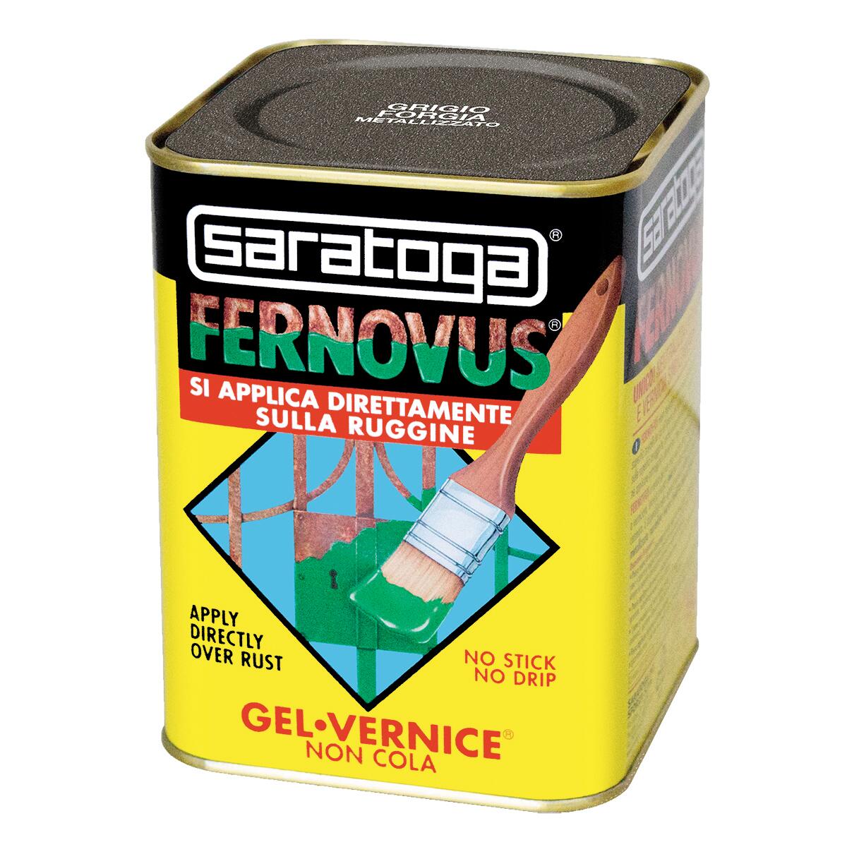 Vernice da esterno antiruggine per ferro SARATOGA Fernovus grigio forgia, metallizzato opaco, 0.75 l - 6