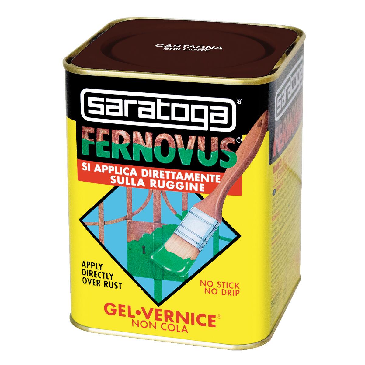 Vernice da esterno antiruggine per ferro SARATOGA Fernovus marrone castagna lucido, 0.75 l - 6
