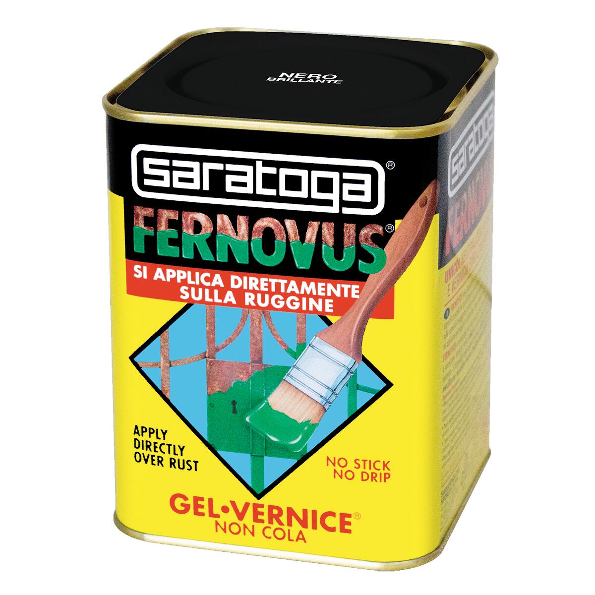 Vernice da esterno antiruggine per ferro SARATOGA Fernovus nero lucido, 0.75 l - 6
