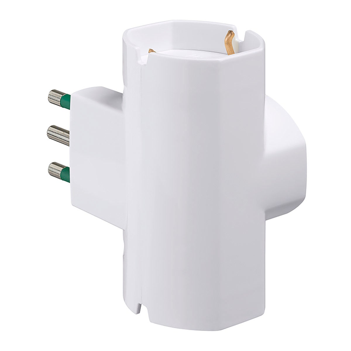 Adattatore multiplo VIMAR, 3 prese: 3 16 A (2 poli + terra)3 presa uninversale, con spina 16 A, bianco - 6