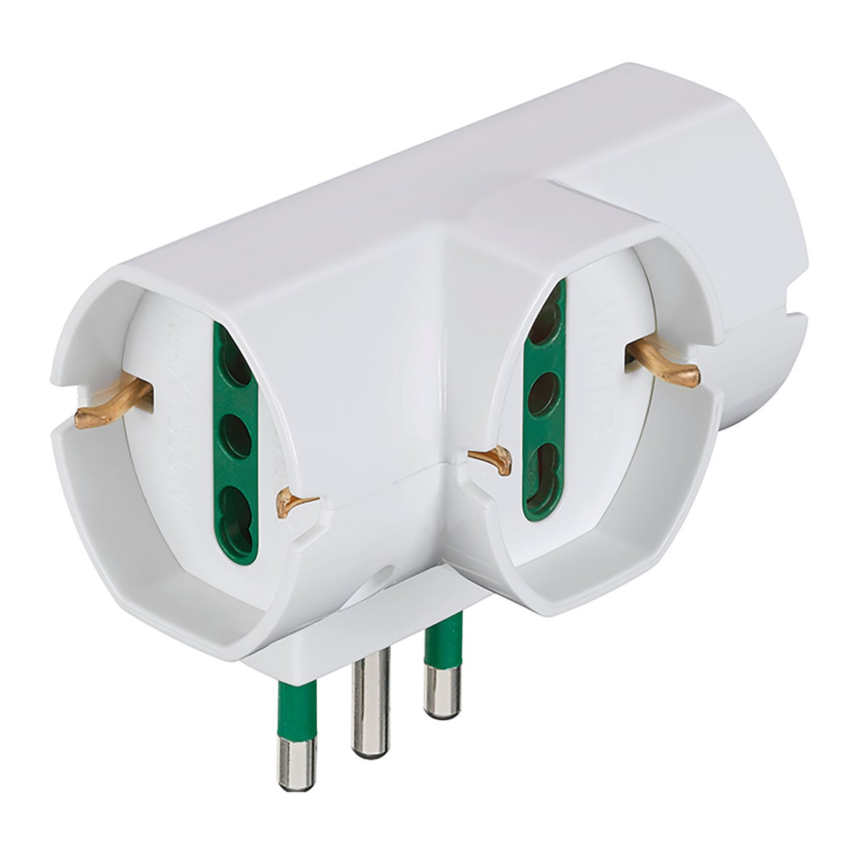 Adattatore multiplo VIMAR, 3 prese: 3 16 A (2 poli + terra)3 presa uninversale, con spina 16 A, bianco - 5