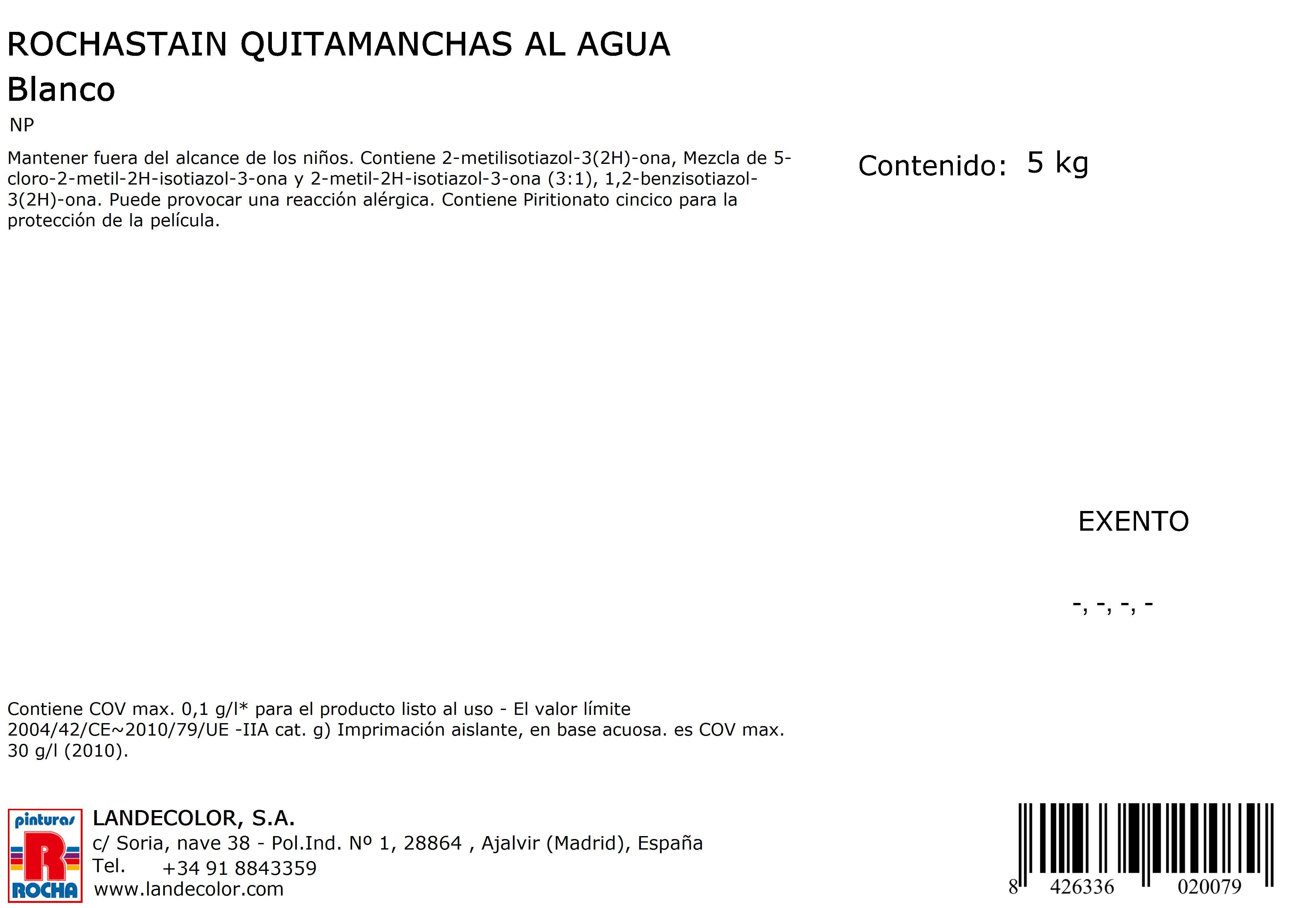 PINTURA QUITAMANCHAS AL AGUA 5KG BLANCO - 3