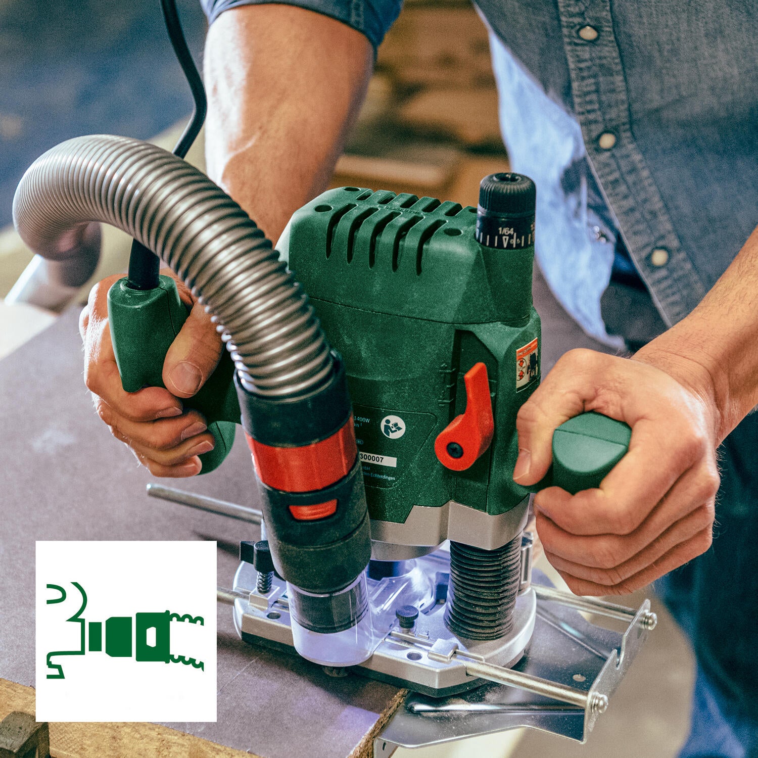 Défonceuse électrique BOSCH POF 1400 ACE + coffret 6 fraises, 1400 W - 5