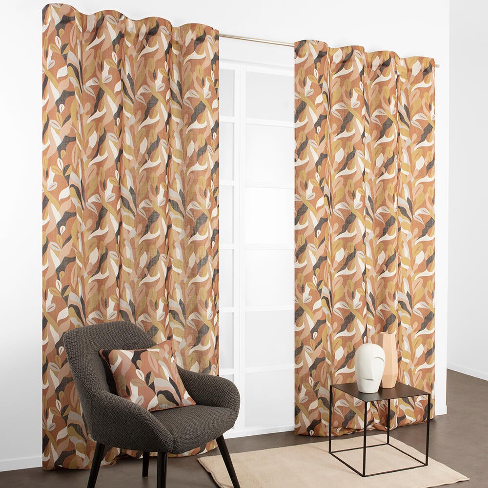 Cortinado fita e/ou presilha Victorine 140x280cm multicor - 2