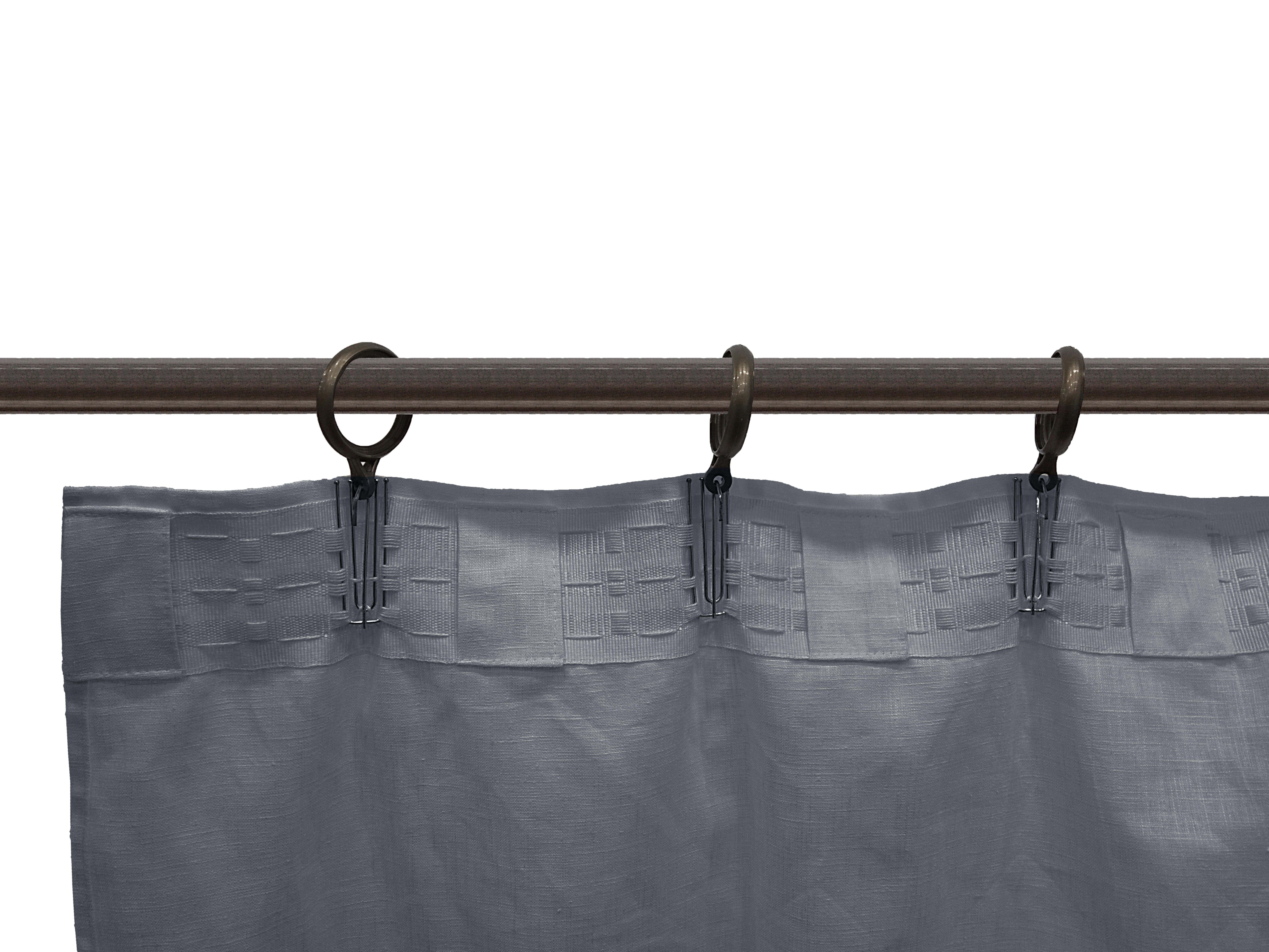 Tenda INSPIRE Ramie grigio, fettuccia e passanti nascosti 140x280 cm - 5