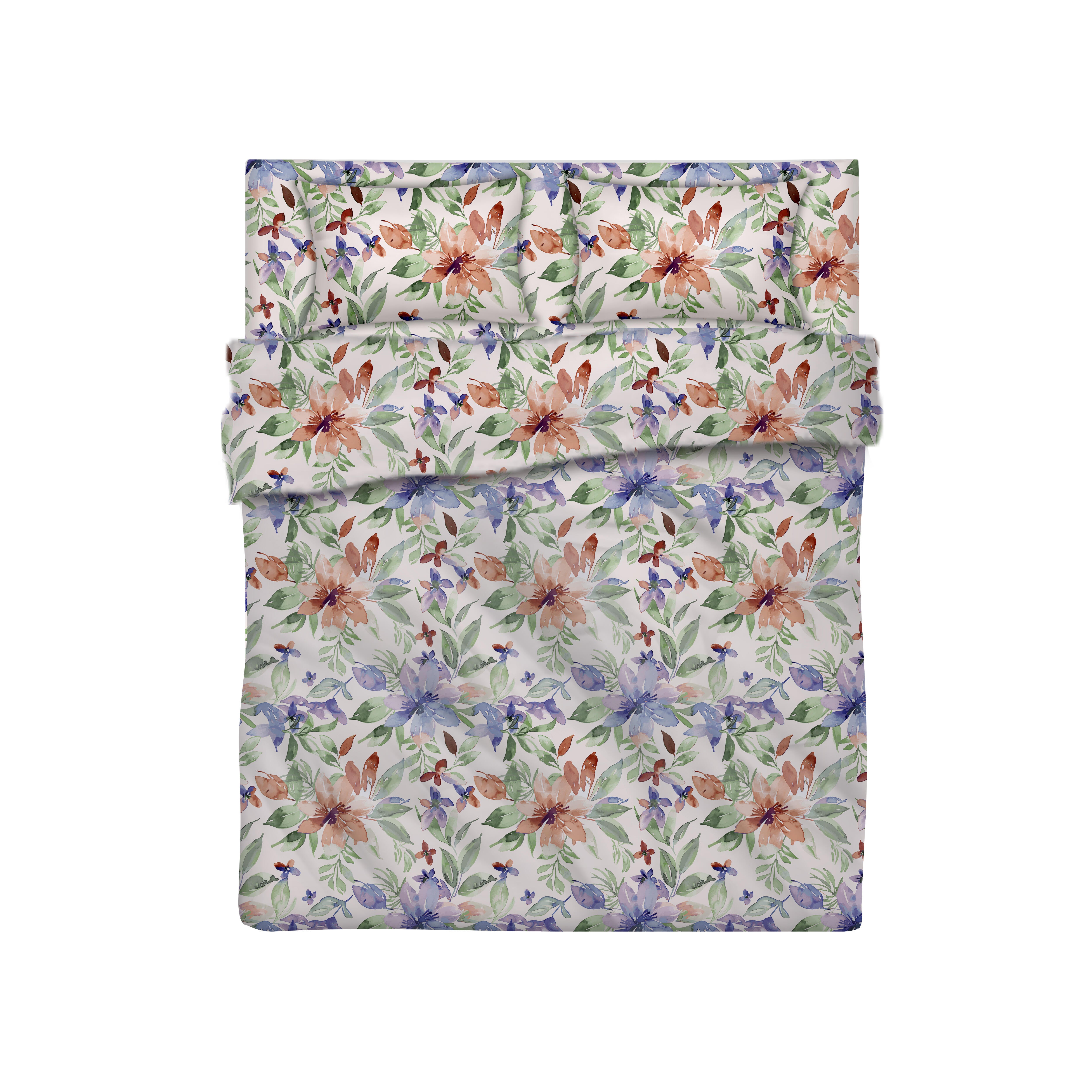 Set di lenzuola matrimoniali ComfyHome fiore pennellato in cotone - 2