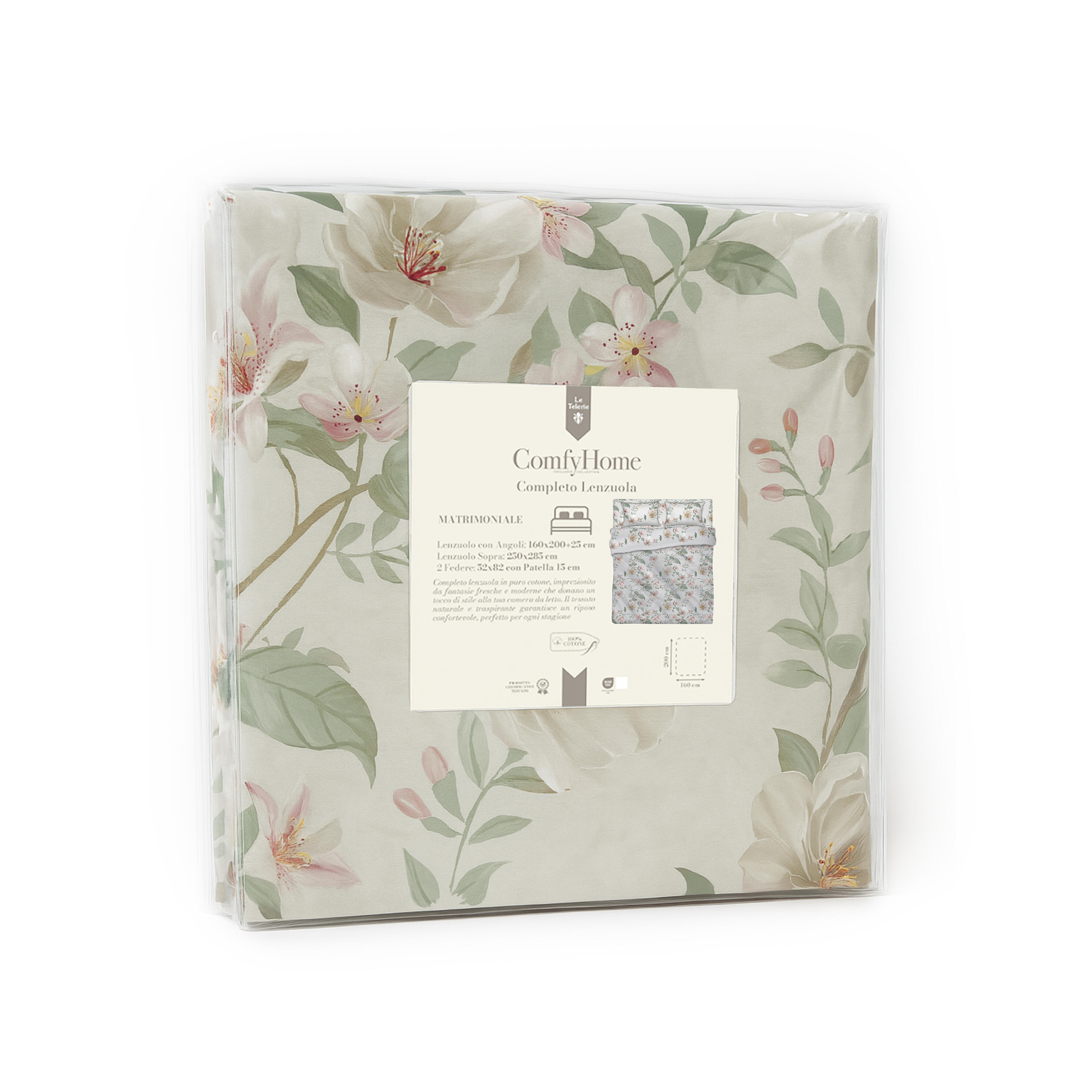 Set di lenzuola matrimoniali ComfyHome magnolia in cotone - 2