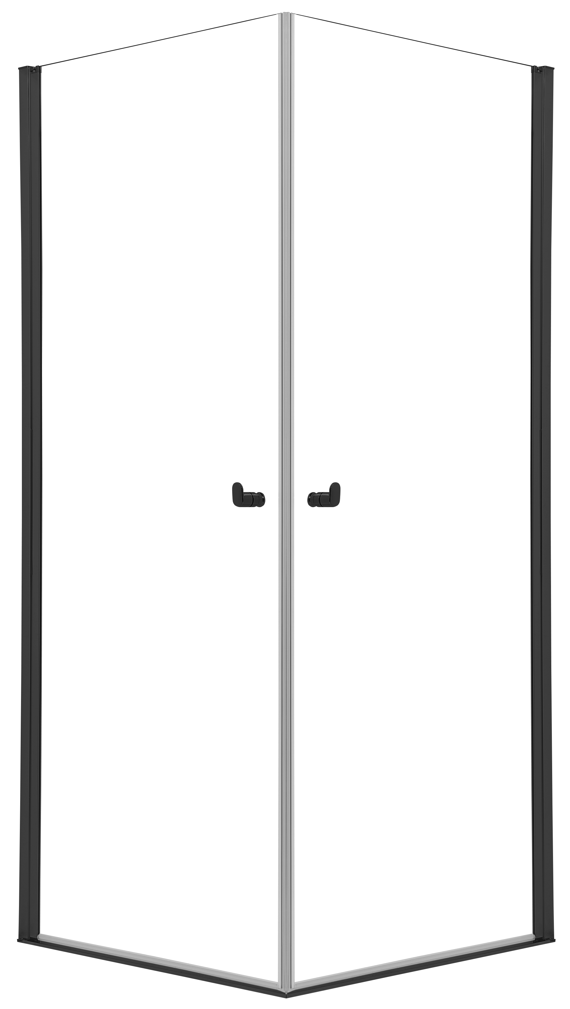 Kabina prysznicowa narożna kwadratowa 90x90x200 cm czarne profile SEALSKIN
