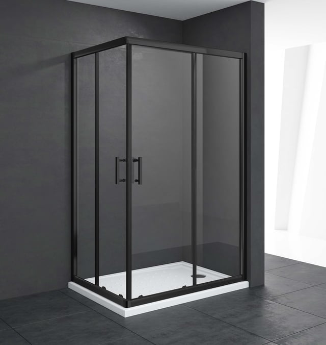 MAMPARA DE DUCHA RECTANGULAR CORREDERA LEXIE 70X90CM NEGRO