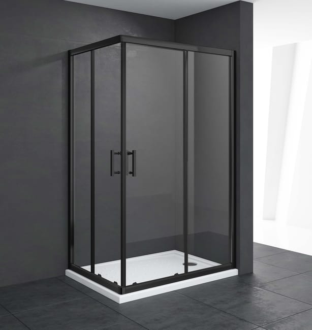 MAMPARA DE DUCHA RECTANGULAR CORREDERA LEXIE 70X120CM NEGRO - 1