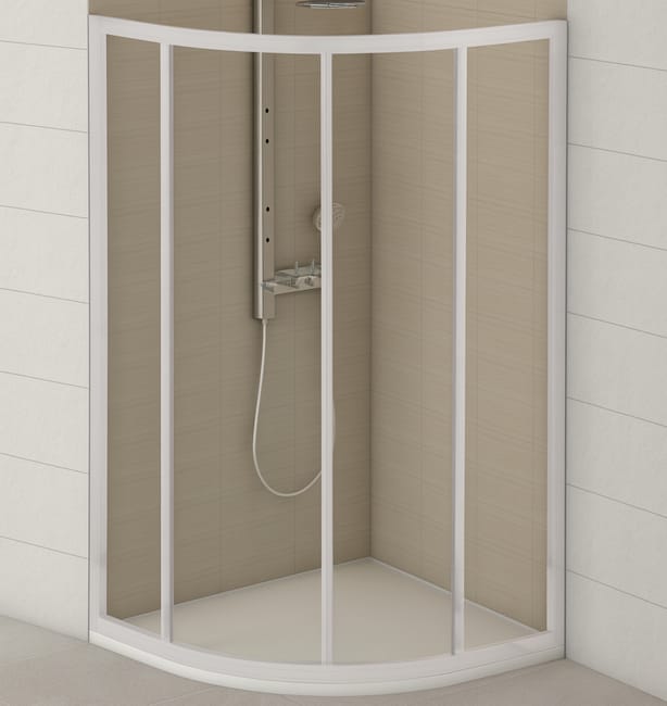 MAMPARA DE DUCHA CURVA CORREDERA SIENA 80X80CM BLANCO - 1