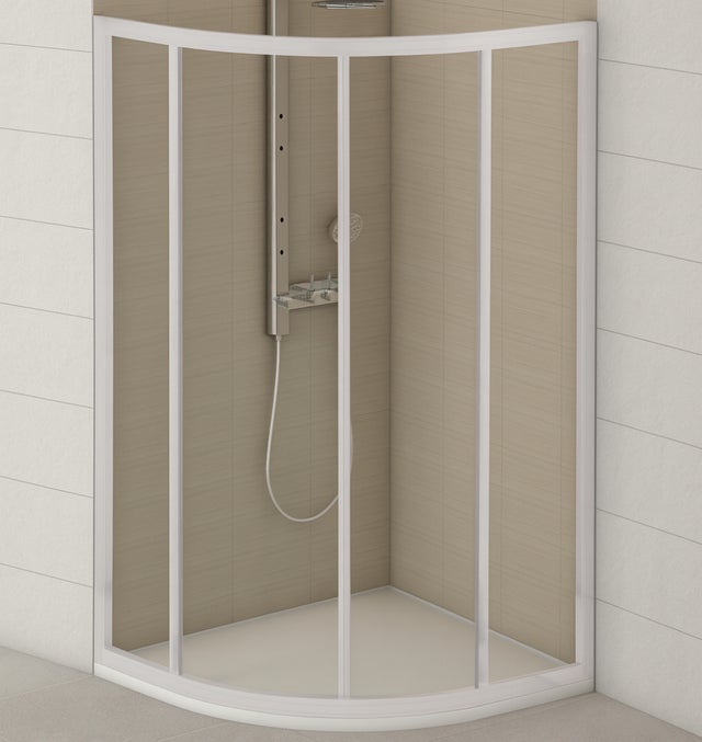 MAMPARA DE DUCHA CURVA CORREDERA SIENA 80X80CM BLANCO