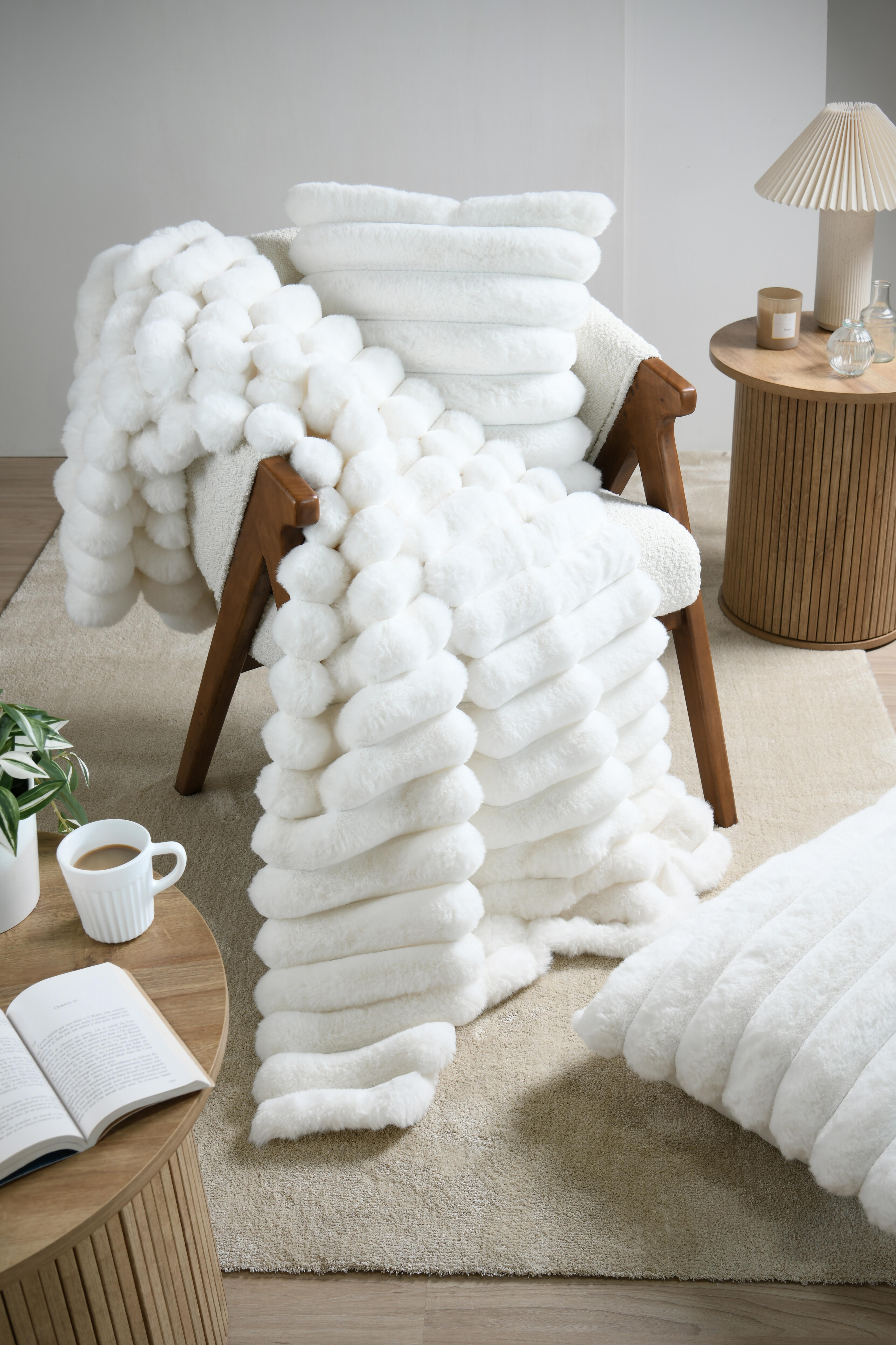 Coussin Polary, blanc l.50 x L.80 cm - 3