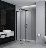 MAMPARA DE DUCHA 2 PUERTAS FRONTAL CORREDERA TEKA INCA SLIM 170CM NEGRO - 1