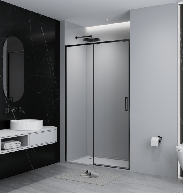 MAMPARA DE DUCHA FRONTAL CORREDERA TEKA INCA SLIM 120CM NEGRO