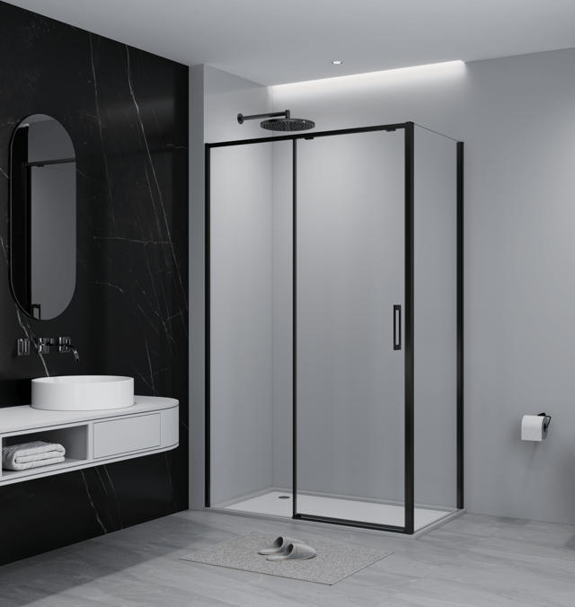 MAMPARA DE DUCHA LATERAL FIJO TEKA INCA SLIM 90CM NEGRO