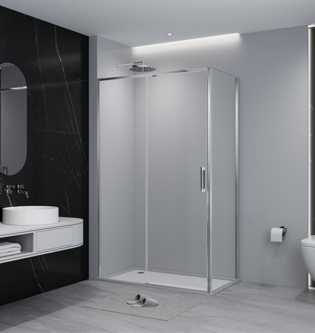 MAMPARA DE DUCHA LATERAL FIJO TEKA INCA SLIM 100CM CROMO