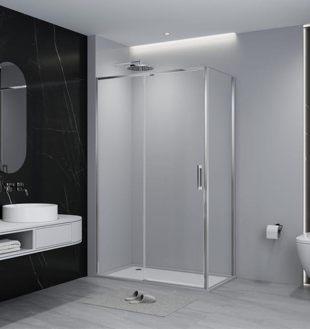 MAMPARA DE DUCHA LATERAL FIJO TEKA INCA SLIM 70CM CROMO - 1