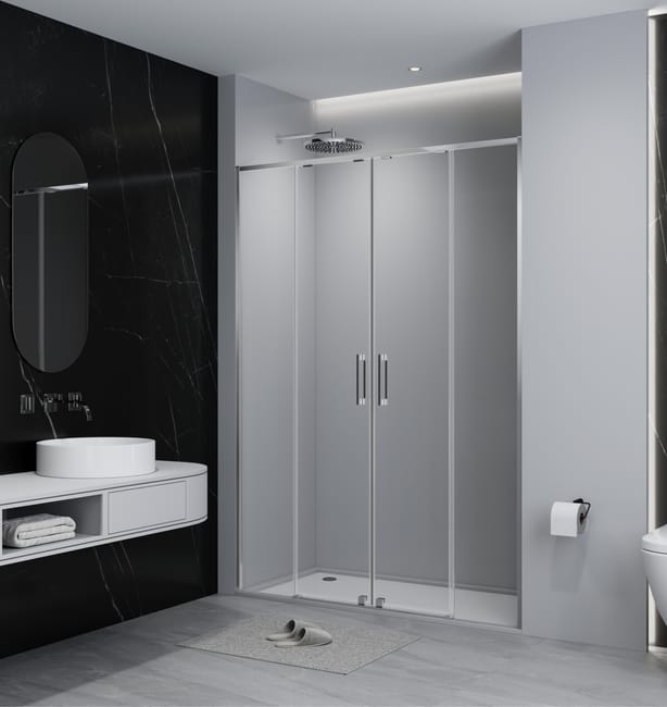 MAMPARA DE DUCHA FRONTAL CORREDERA TEKA INCA SLIM 180CM CROMO - 1