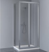 MAMPARA DE DUCHA FRONTAL PLEGABLE NAMDRIK 90CM CROMO - 1