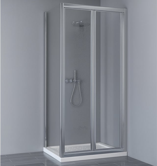 MAMPARA DE DUCHA FRONTAL PLEGABLE NAMDRIK 80CM CROMO