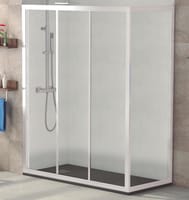 MAMPARA DE DUCHA 3 PUERTAS LATERAL FIJO SIENA 70CM BLANCO - 1
