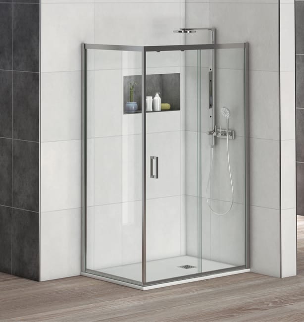 MAMPARA DE DUCHA LATERAL FIJO DENVER PRO 80CM CROMO - 1