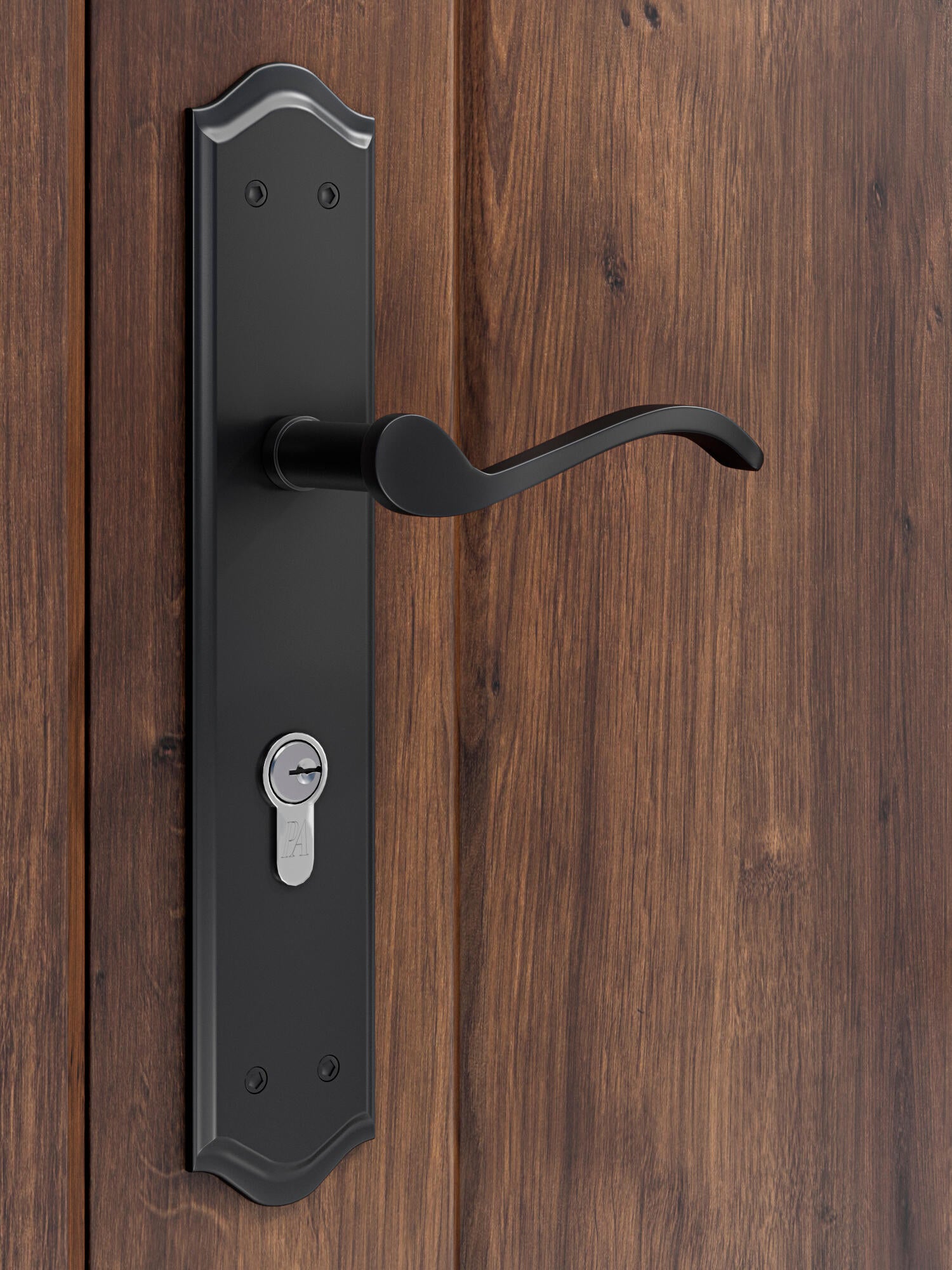 Puerta metálica rústica Eco color nogal de apertura derecha de 210x89cm - 4